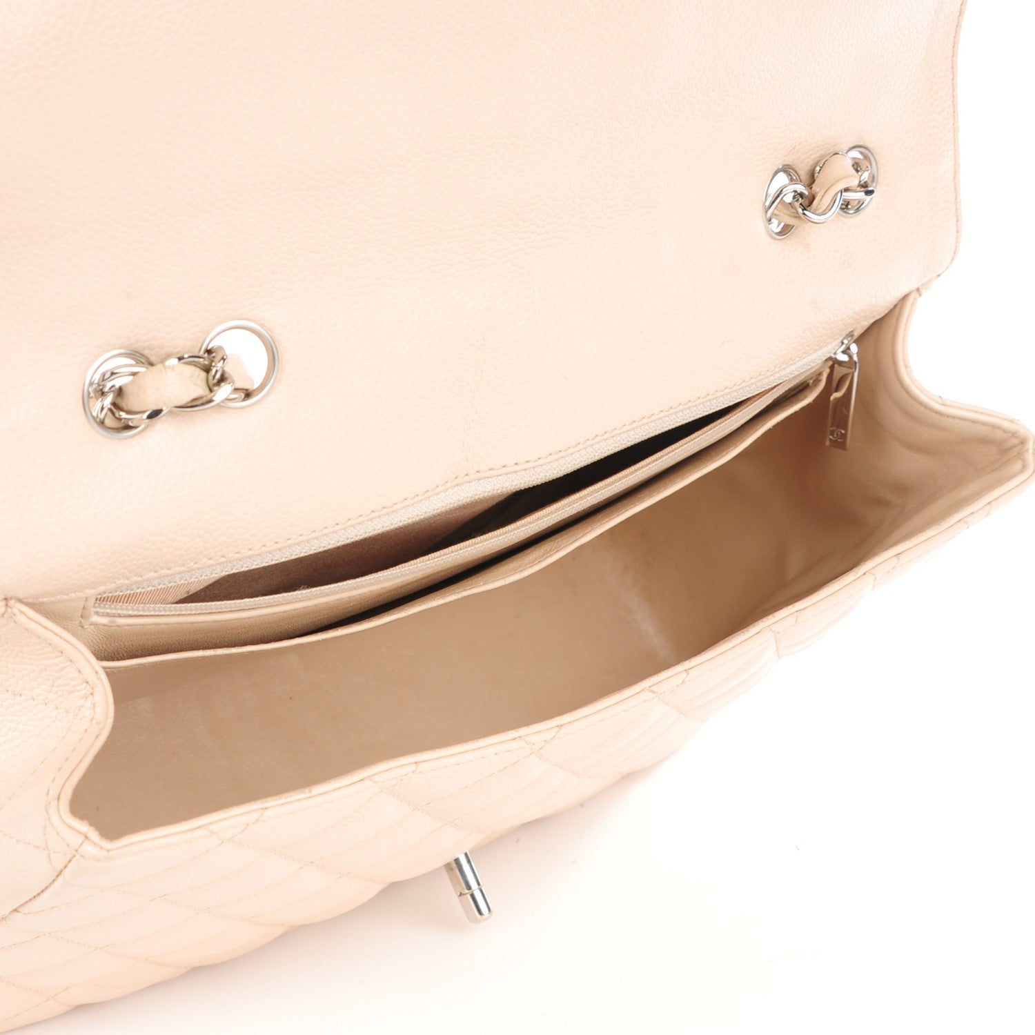 Chanel Caviar Quilted Jumbo Single Flap Beige Clair 5 of 8