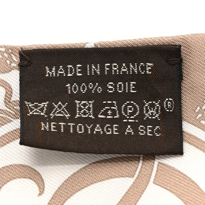 Hermes Silk Ex-Libris Forever Twilly Beige White Caramel 4 of 5