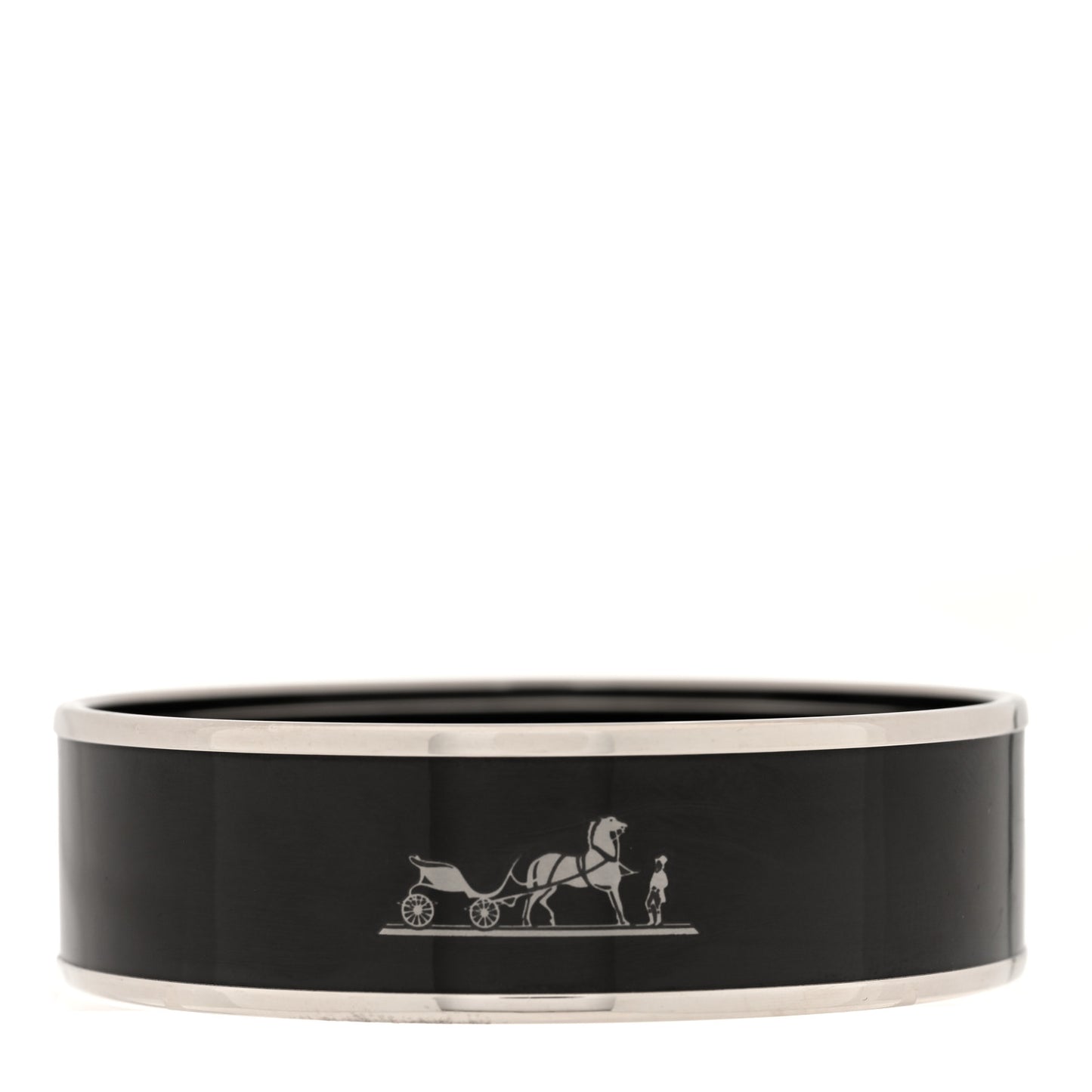 Enamel Printed Caleche Wide Bracelet 65 Black