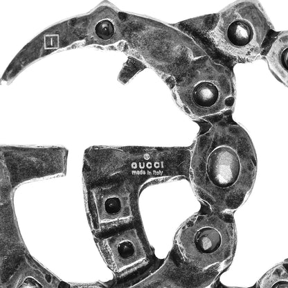 Gucci Oxidized Metal Crystal Double G Bracelet Silver 5 of 6
