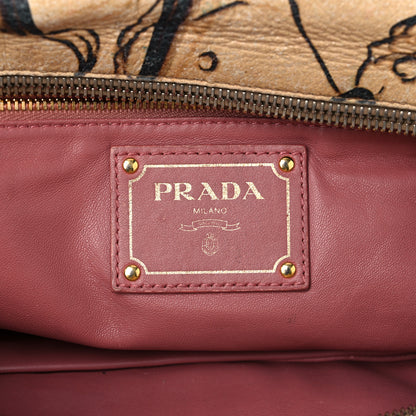 Prada X JAMES JEAN Cervo Lux Fairy Print Top Handle Satchel Prugna 5 of 27
