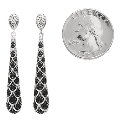John Hardy Sterling Silver Black Sapphire Naga Lava Drop Earrings 2 of 4