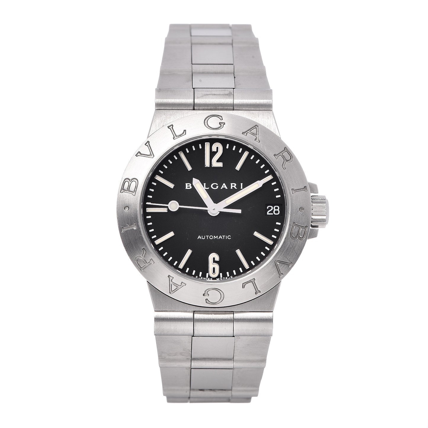 Stainless Steel 29mm Diagono Automatic Watch Black