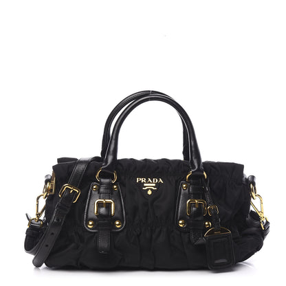 Prada Tessuto Nylon Gaufre Shopping Satchel Black 1 of 8
