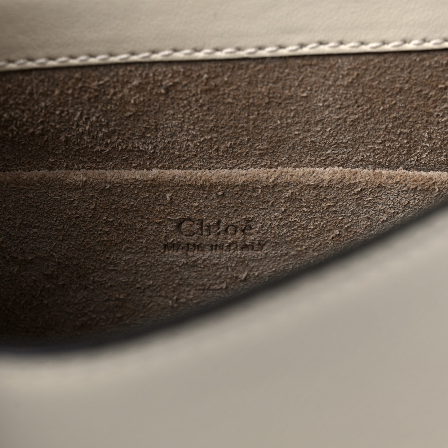 Calfskin Suede Small Nile Bracelet Bag Off White