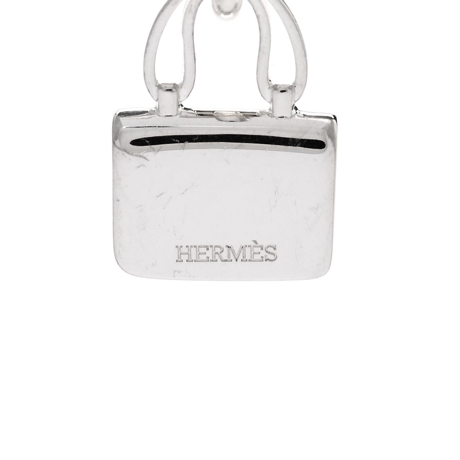 Hermes Sterling Silver Constance Amulettes Pendant Necklace 6 of 6