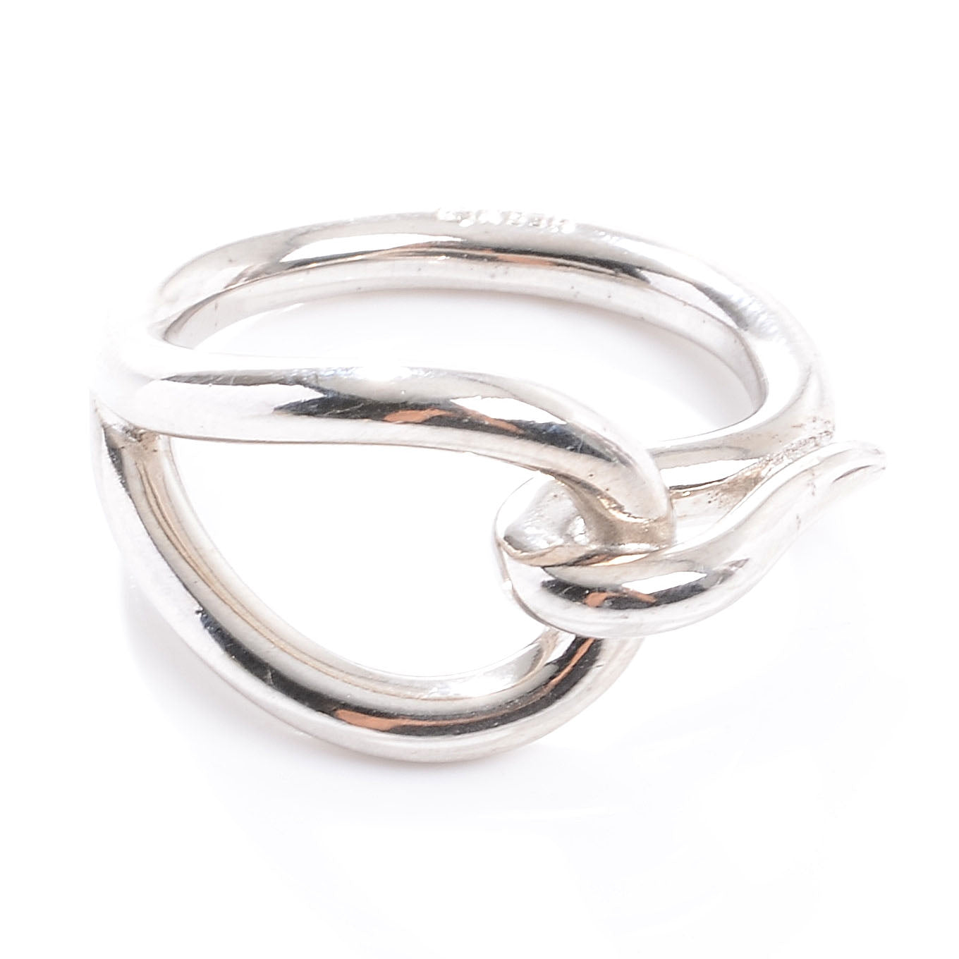 Hermes Knot Scarf Ring Silver 1 of 4