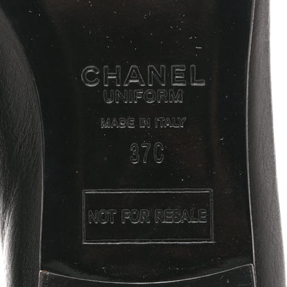 Chanel Lambskin Cap Toe CC Uniform Ballerina Flats 37 Black 8 of 8