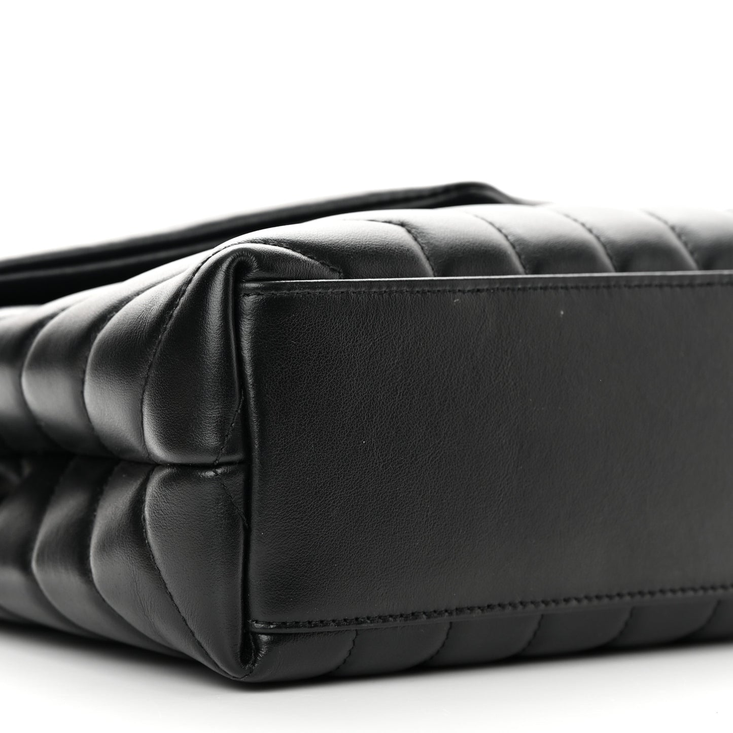 Calfskin Y Quilted Monogram Small Loulou Chain Satchel Black