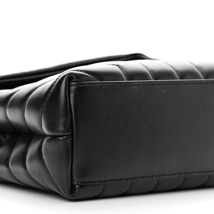 Saint Laurent Calfskin Y Quilted Monogram Small Loulou Chain Satchel Black 9 of 16