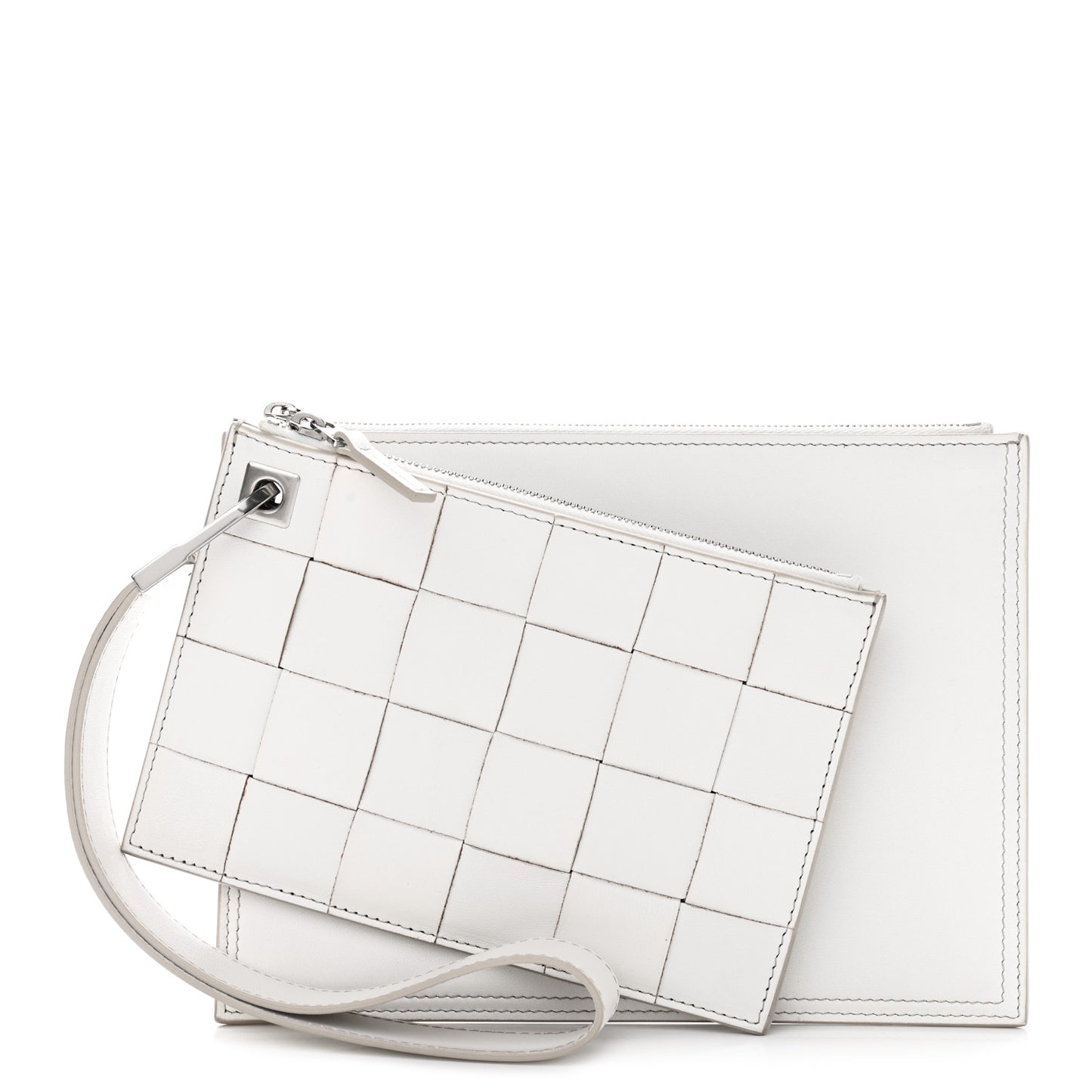 Nappa Maxi Intreccio Small Pouch White