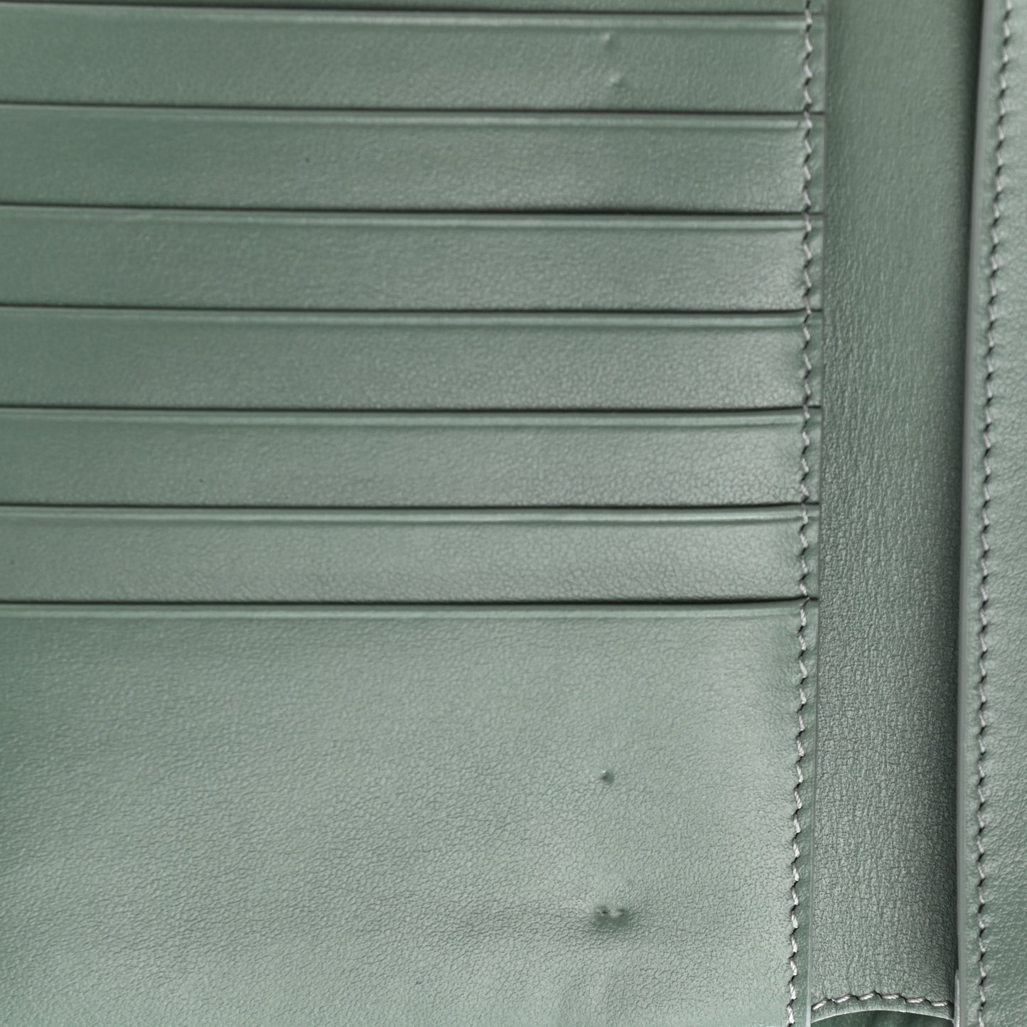 Grained Calfskin Medium Multifunction Strap Wallet Green
