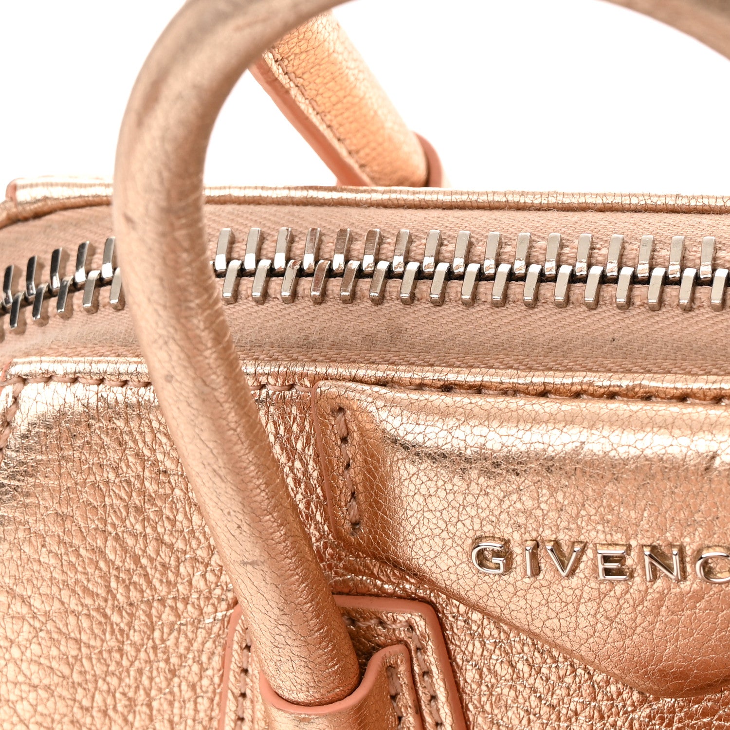 Givenchy Metallic Sugar Goatskin Mini Antigona Light Pink 15 of 25