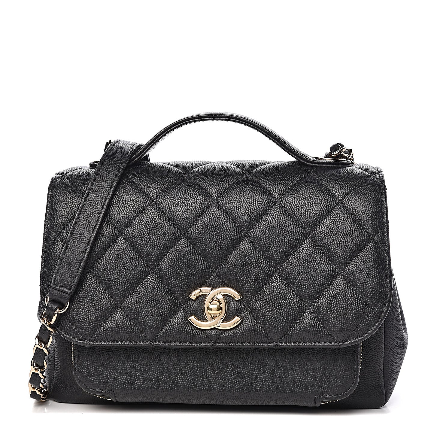 Caviar Quilted Medium Business Affinity Flap Black
