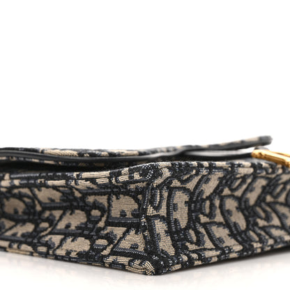 Christian Dior Oblique Saddle Chain Pouch Blue 6 of 7