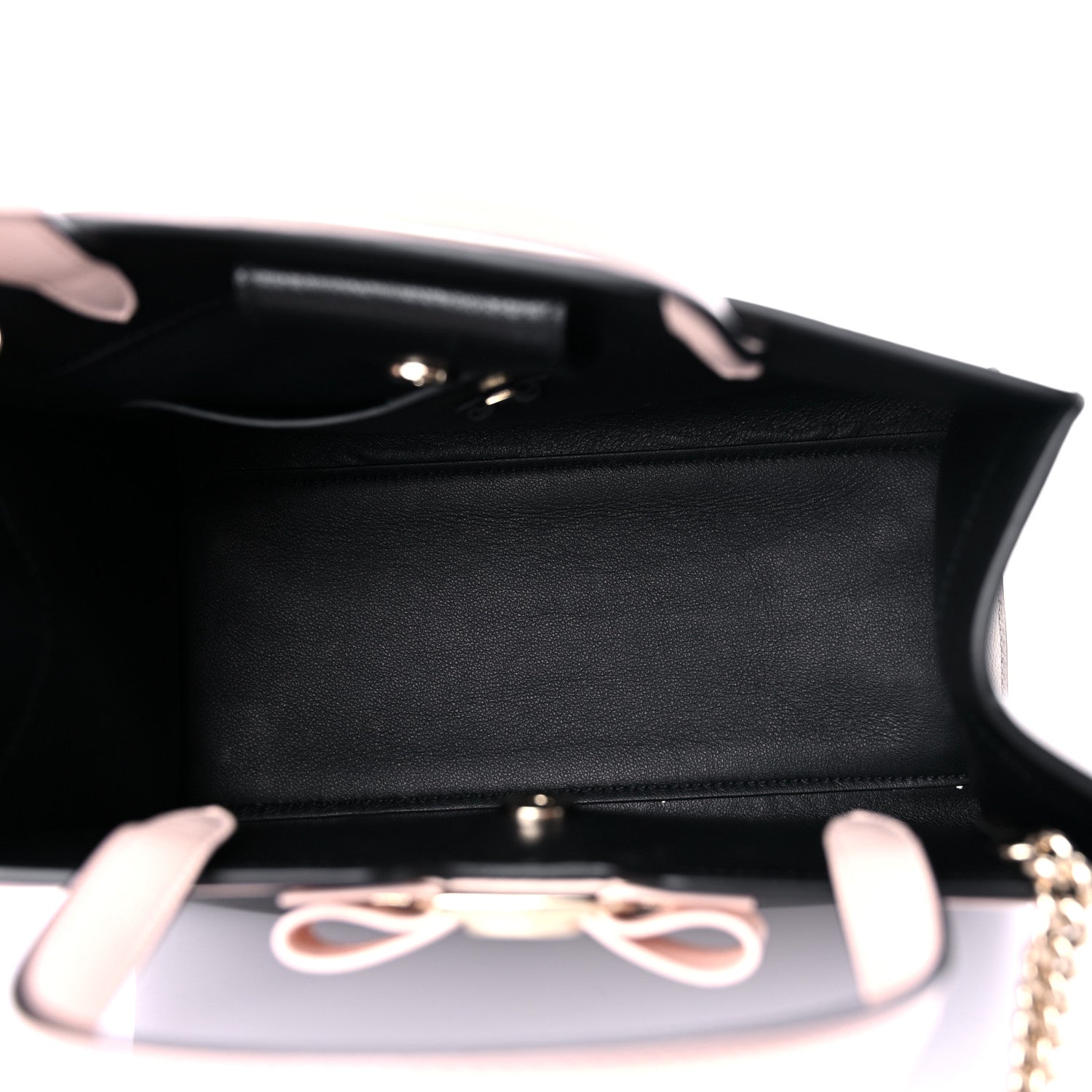 Salvatore Ferragamo Calfskin Medium Vara Bow Top Handle Tote Black Pink 5 of 13