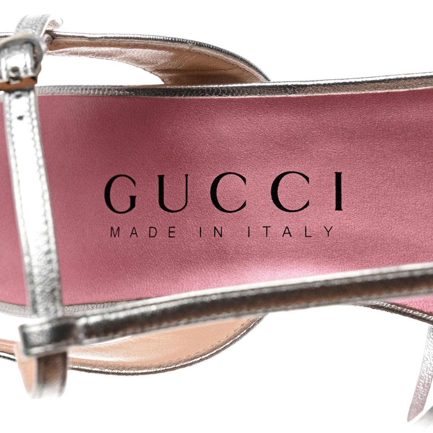 Gucci Nappa Interlocking G Sandals Strap Platform Sandals 40 Silver 7 of 8