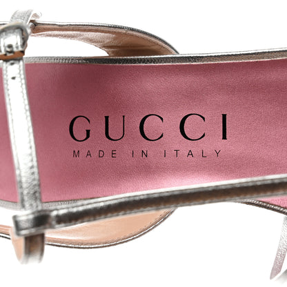 Gucci Nappa Interlocking G Sandals Strap Platform Sandals 40 Silver 7 of 8