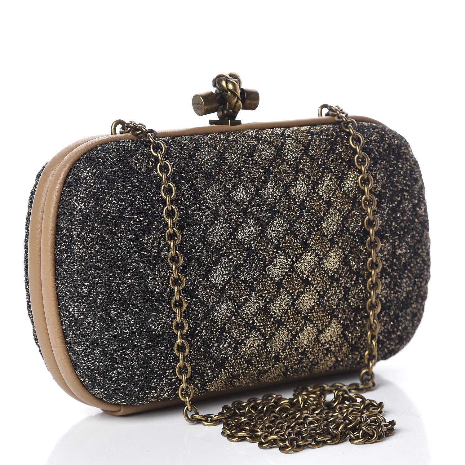 Bottega Veneta Lurex Intrecciato Chain Knot Clutch 3 of 11
