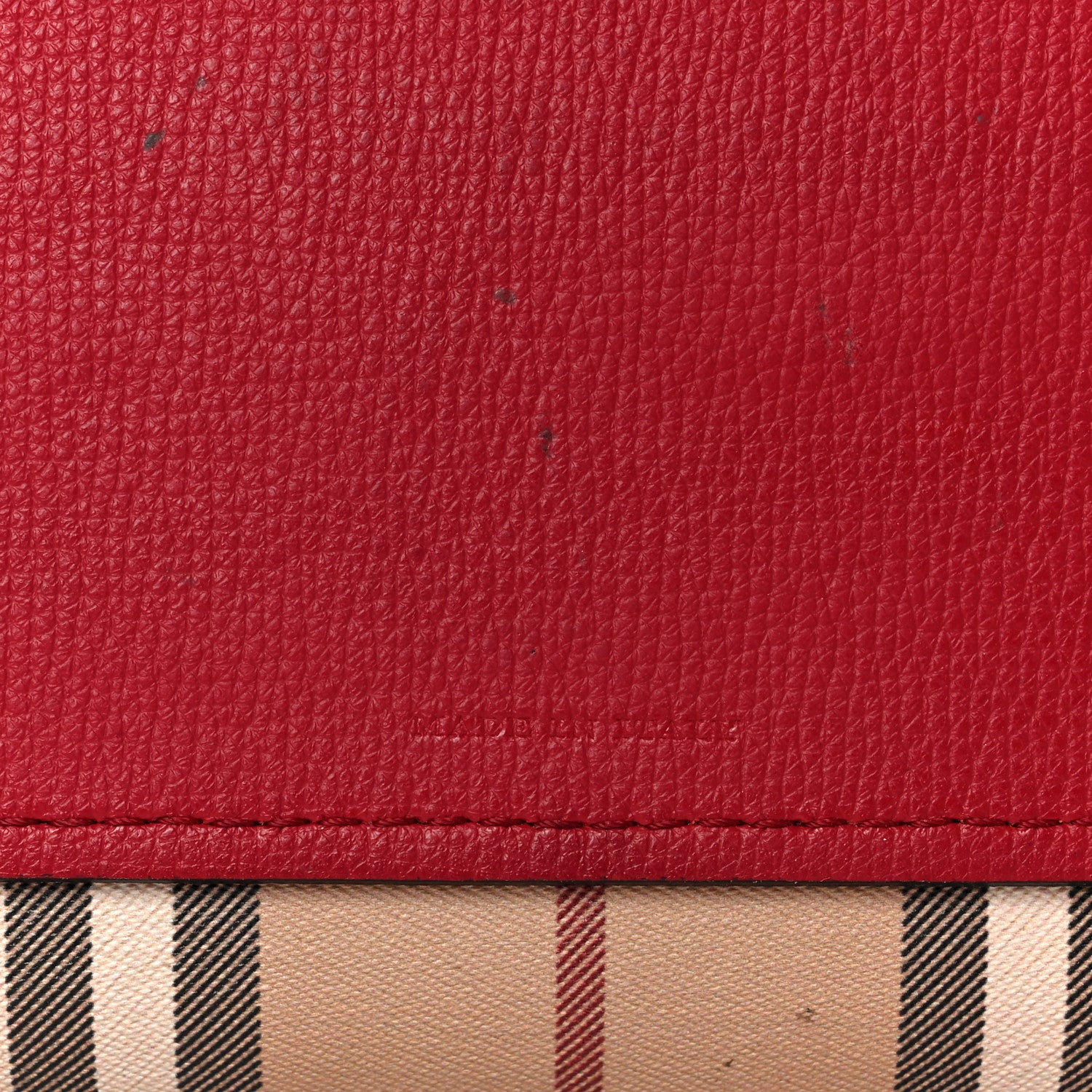 Burberry Grainy Calfskin Haymarket Check Medium Reversible Tote Red 10 of 23