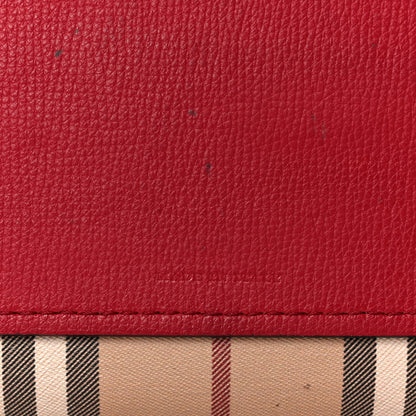Burberry Grainy Calfskin Haymarket Check Medium Reversible Tote Red 10 of 23