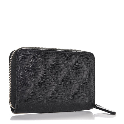 Chanel Iridescent Caviar Quilted Zip Coin Purse Black 3 of 8