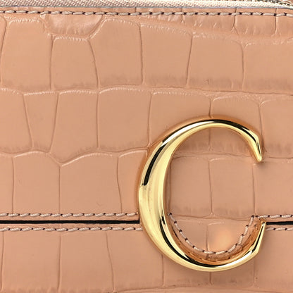 Chloe Calfskin Crocodile Embossed Mini C Vanity Bag Nut 12 of 15