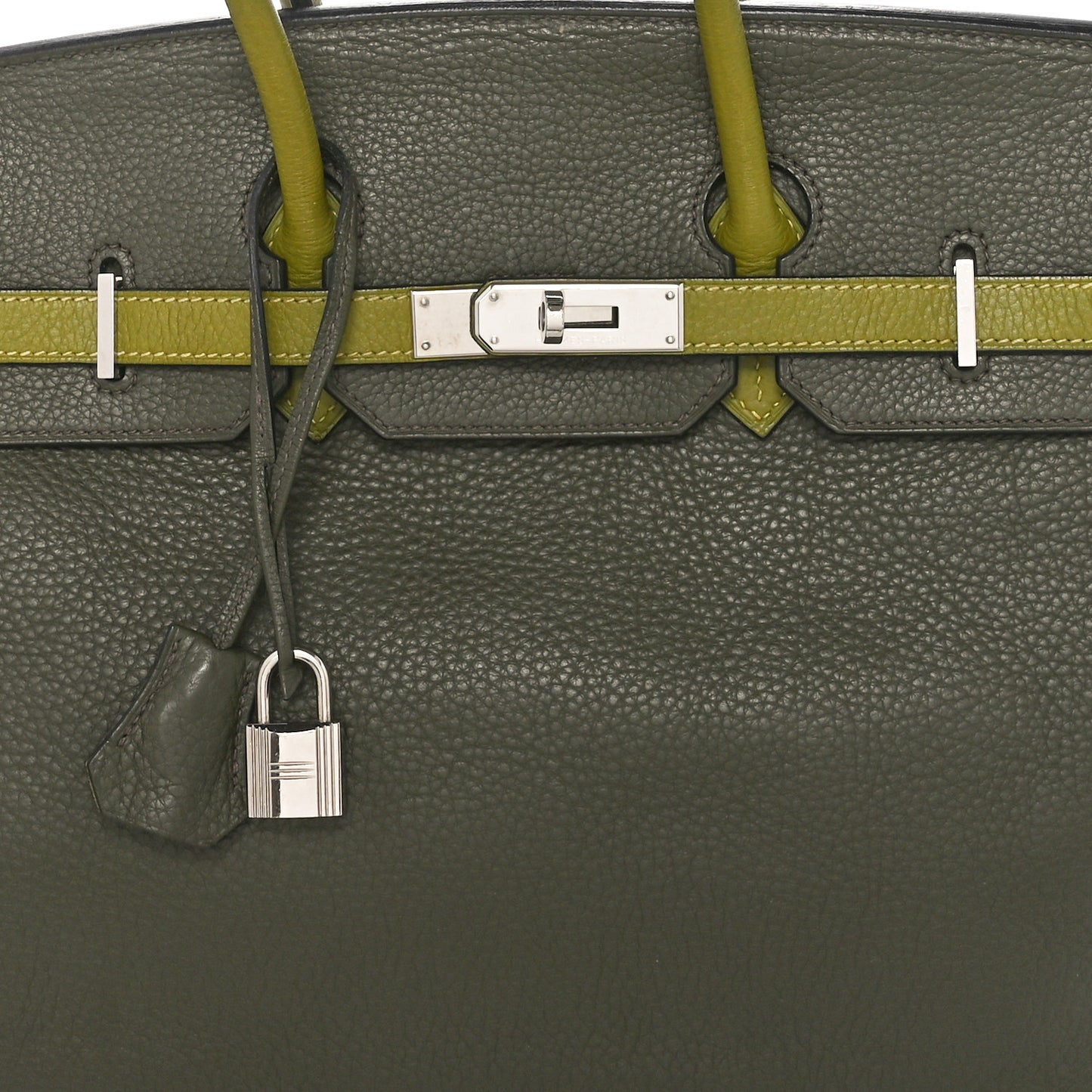 Taurillon Clemence Horseshoe Birkin 35 Vert Veronese Vert Anis