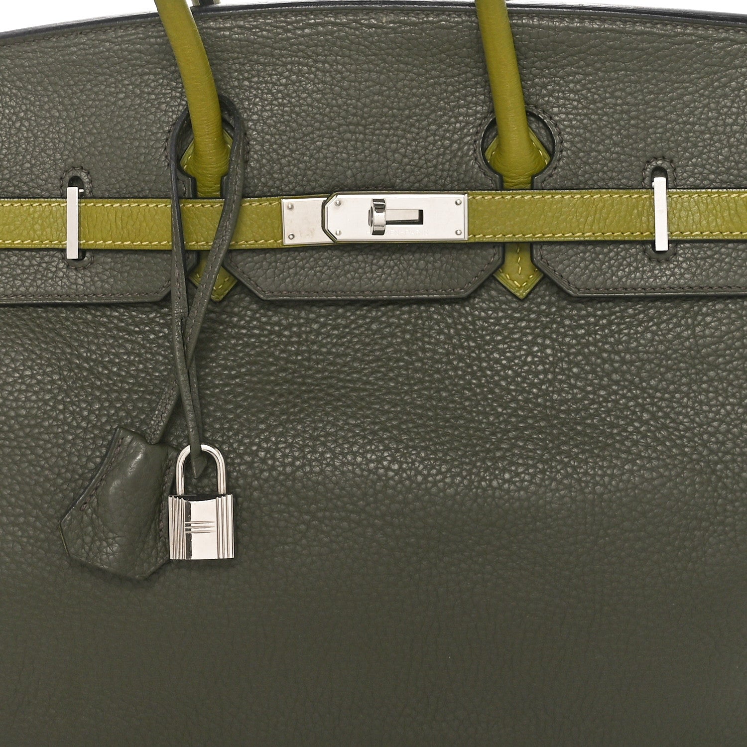 Hermes Taurillon Clemence Horseshoe Birkin 35 Vert Veronese Vert Anis 8 of 12