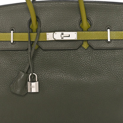 Hermes Taurillon Clemence Horseshoe Birkin 35 Vert Veronese Vert Anis 8 of 12