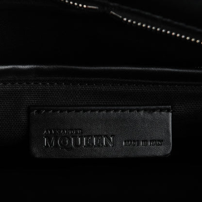Alexander McQueen Smooth Calfskin Small Star Studded Skull Padlock Zip Around Tote Black 6 of 7