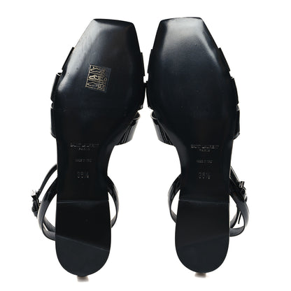 Saint Laurent Patent Calfskin Tribute 05 Ankle Strap Sandals 36.5 Black 5 of 8