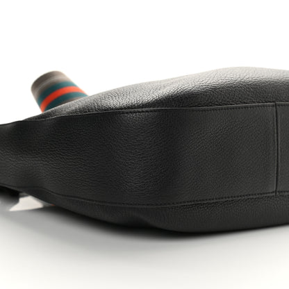 Prada Vitello Phenix Zippered Messenger Hobo Black 9 of 13