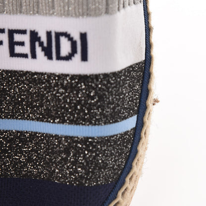 Fendi Knit Rockoko Sock Espadrilles 38 Grey 11 of 13