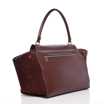 Celine Smooth Calfskin Suede Large Trapeze Burgundy 3 of 21