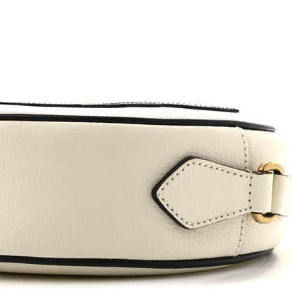 Gucci X ADIDAS Textured Dollar Calfskin Web Trefoil Logo Small Ophidia Round Shoulder Bag Off White Black 10 of 11
