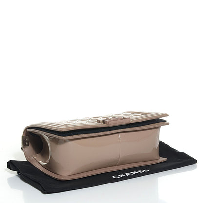 Chanel Patent Calfskin Medium Boy Flap Plexiglass Beige 4 of 8