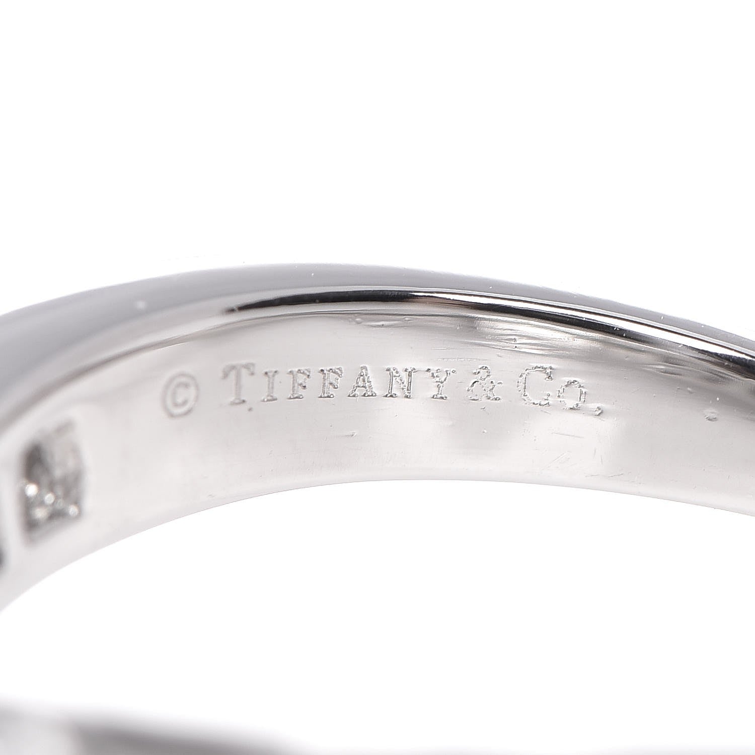 Tiffany Platinum Diamond V Ring 56 7.5 3 of 5