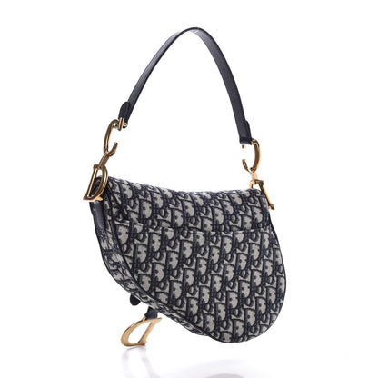 Christian Dior Oblique Saddle Bag Blue 3 of 8
