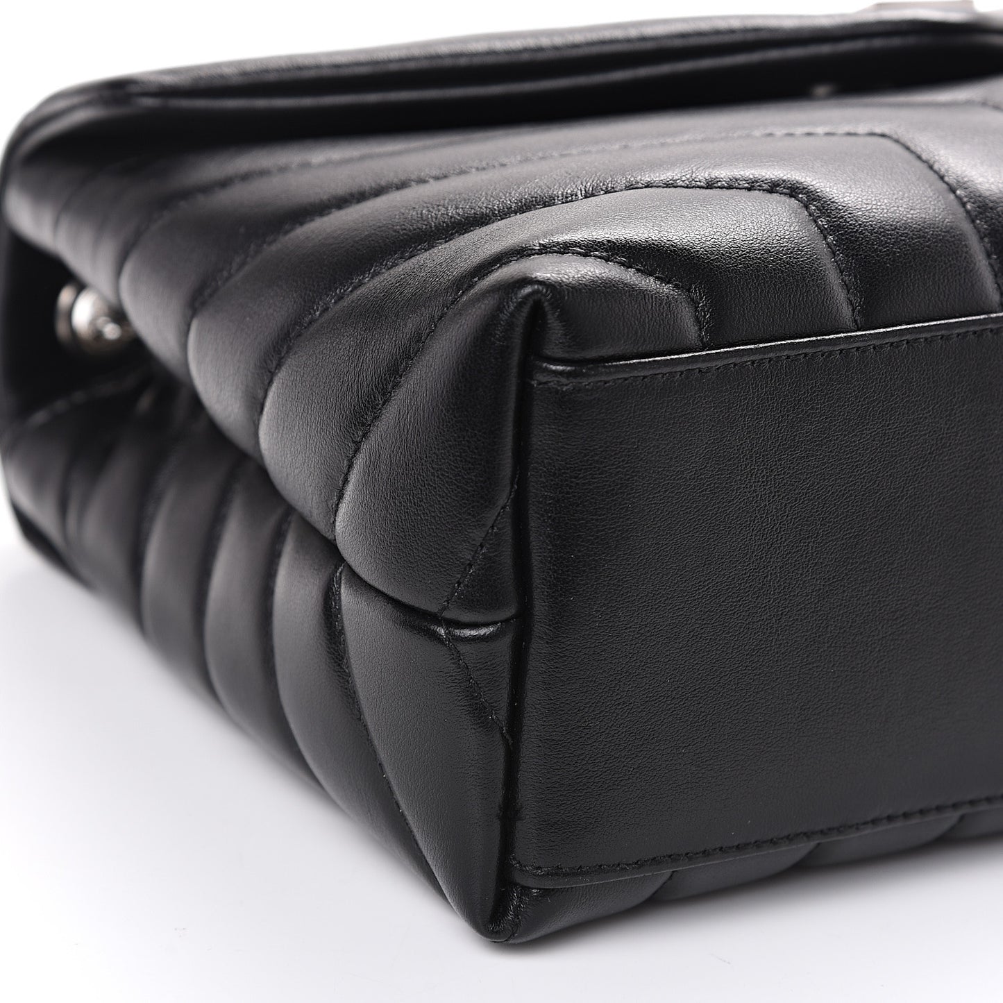 Calfskin Y Quilted Monogram Small Loulou Chain Satchel Black
