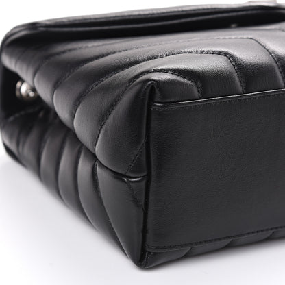 Saint Laurent Calfskin Y Quilted Monogram Small Loulou Chain Satchel Black 7 of 9