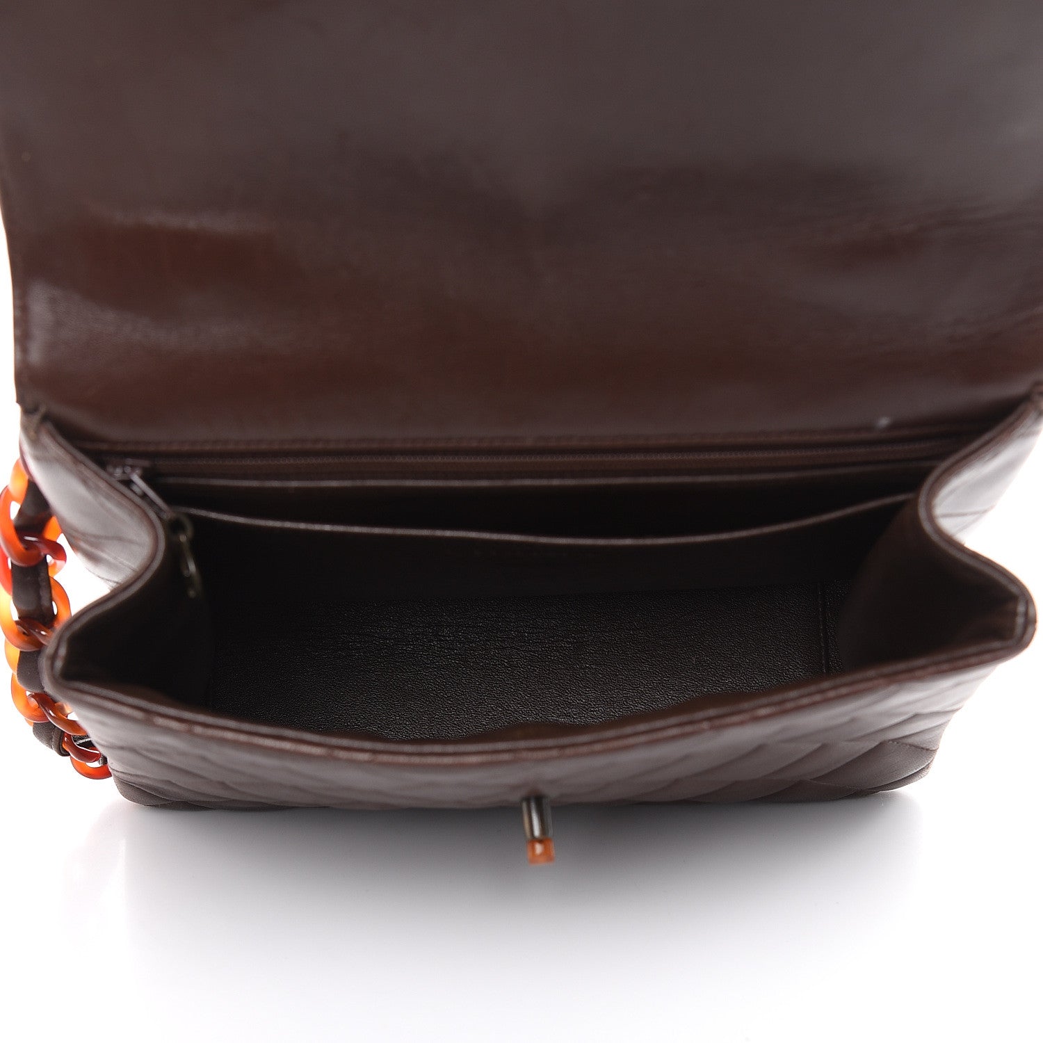 Chanel Lambskin Tortoise Square Chain Flap Brown 5 of 21