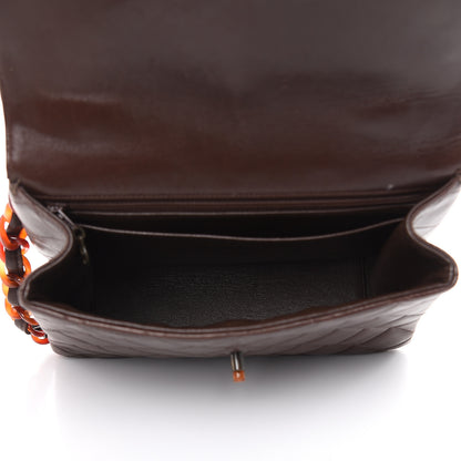 Chanel Lambskin Tortoise Square Chain Flap Brown 5 of 21