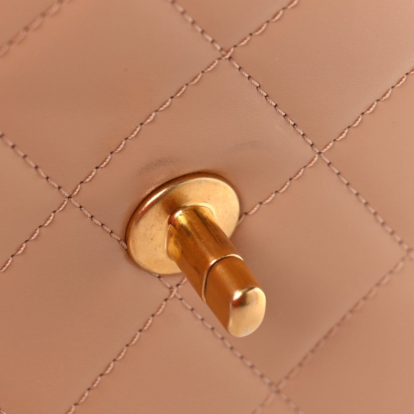 Calfskin Quilted Perfect Fit Flap Beige