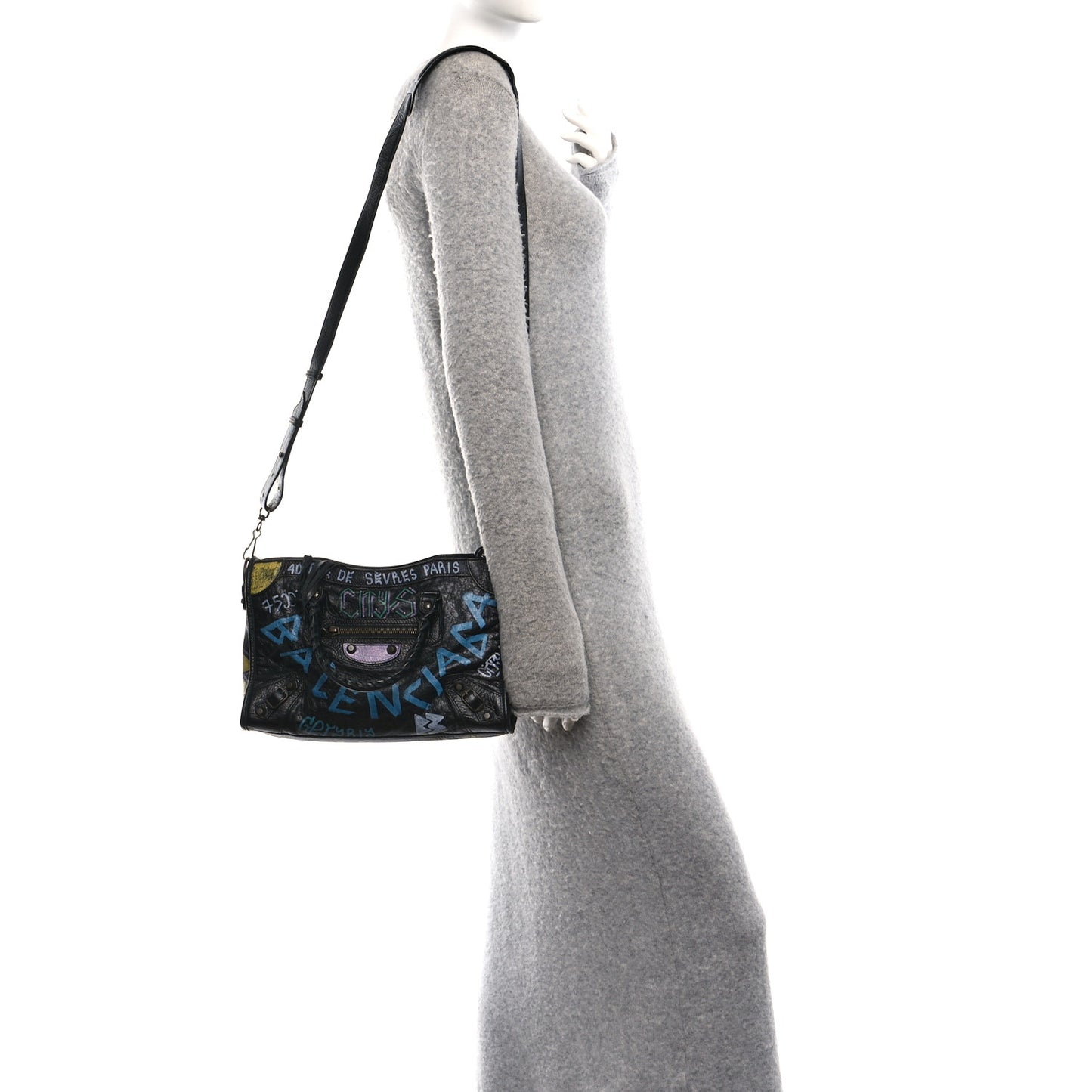 Agneau Graffiti All Over Classic Hardware S City Black Multicolor