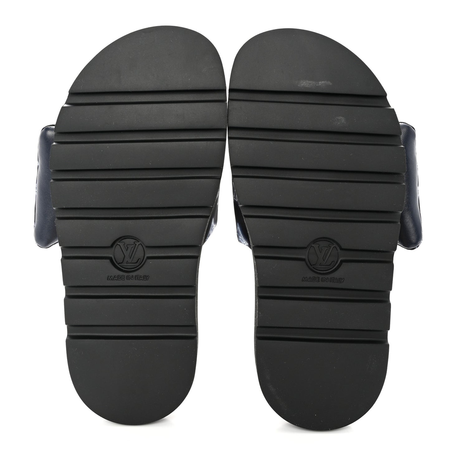Nylon Monogram Womens Pool Pillow Comfort Mules 39 Navy Blue