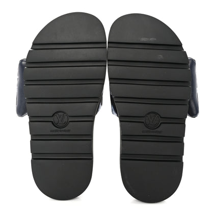 Louis Vuitton Nylon Monogram Womens Pool Pillow Comfort Mules 39 Navy Blue 5 of 9