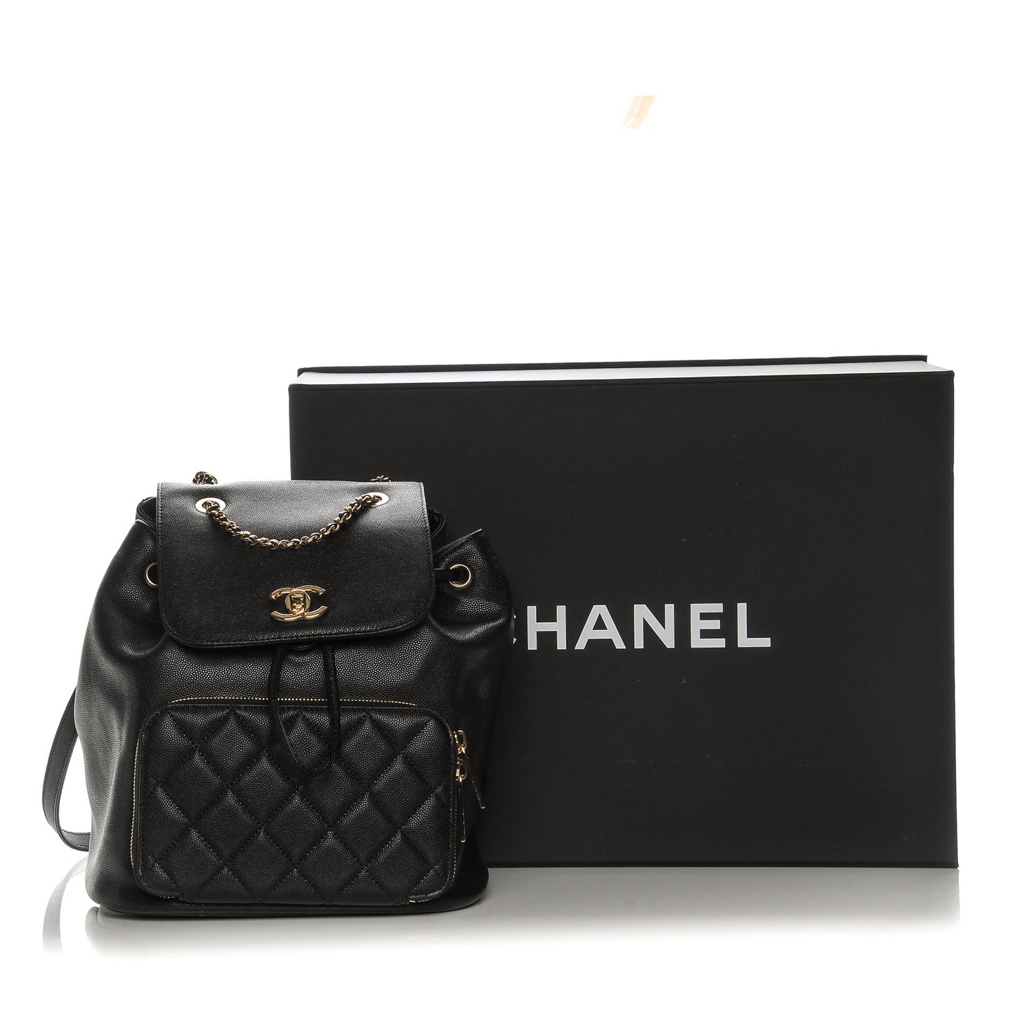 Caviar Quilted Business Affinity Backpack Black