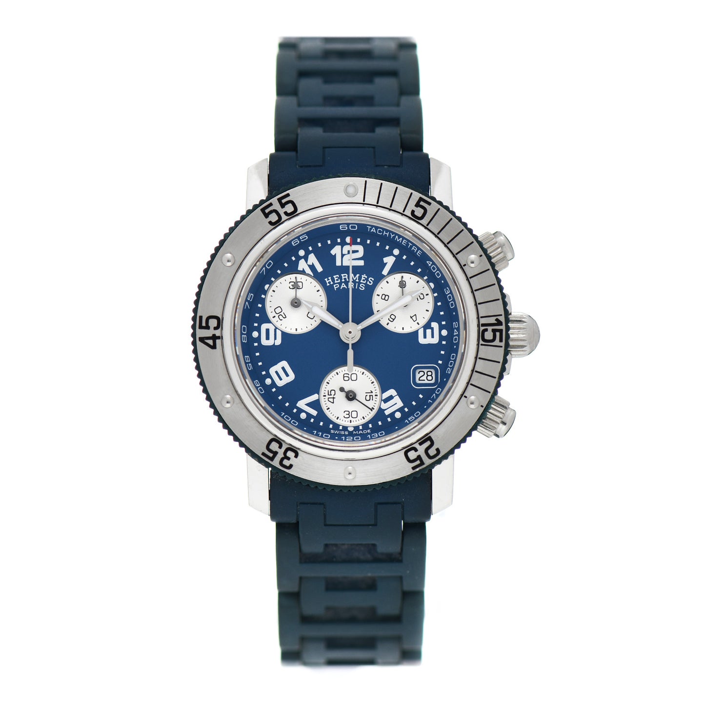 Stainless Steel Rubber 33mm Clipper Chronograph Diver Watch Blue