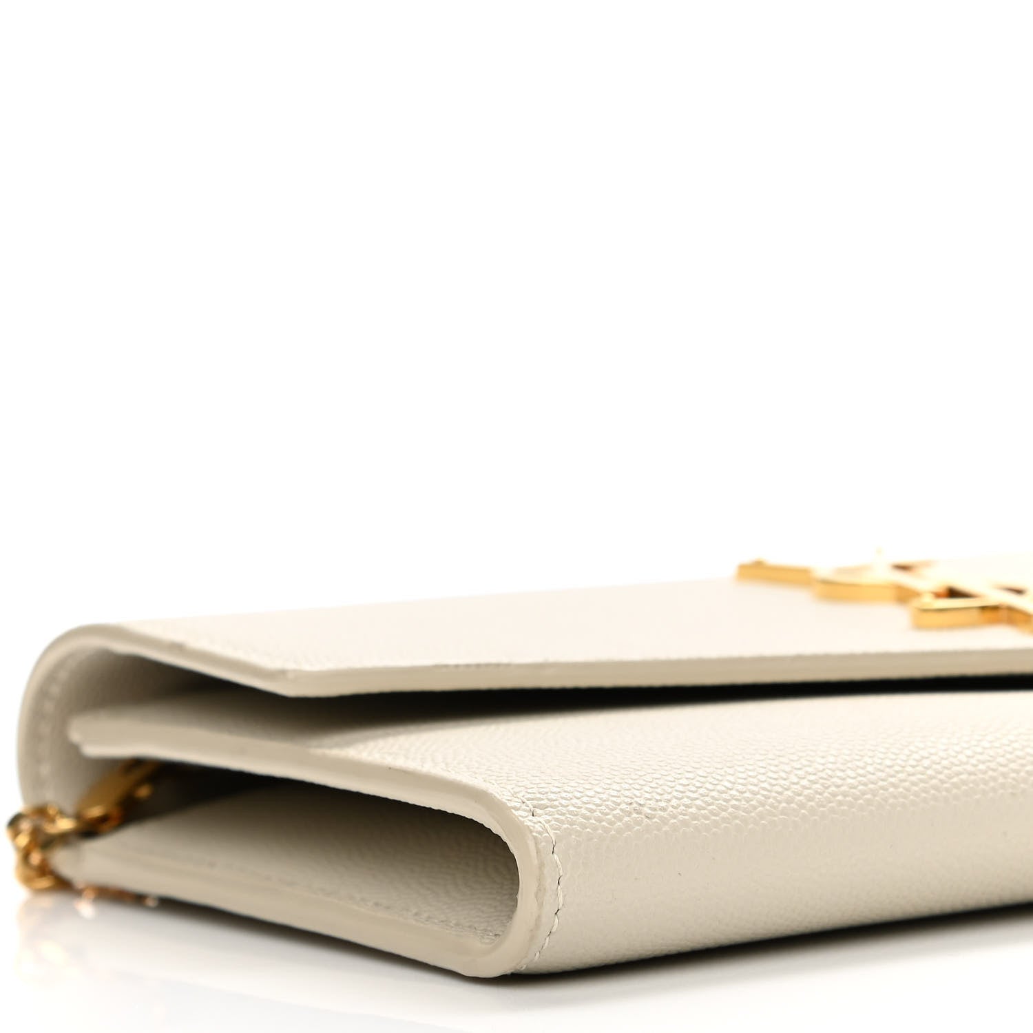 Saint Laurent Grain De Poudre Monogram Uptown Chain Wallet Crema Soft 5 of 11